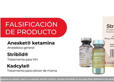 Cofepris alerta por falsificación de medicamentos para tratar cáncer de mama y VIH