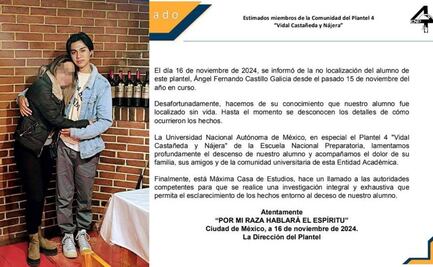 Localizan sin vida a Ángel Fernando, estudiante de la Prepa 4, desaparecido en el Bosque de Chapultepec; esto se sabe del caso