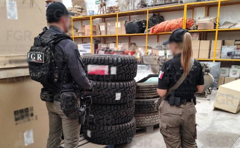 Cateo por robo de neumáticos destapa predio con vehículos robados y fauna exótica en SLP; hay 3 detenidos.
Foto: Especial.