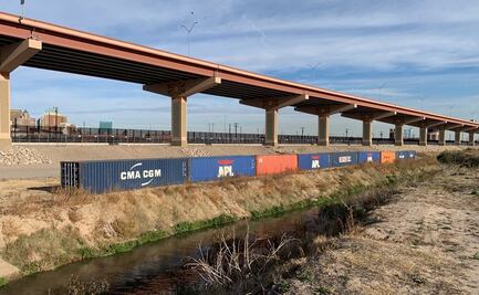 Instalan contenedores para frenar paso de migrantes en frontera de Ciudad Juárez