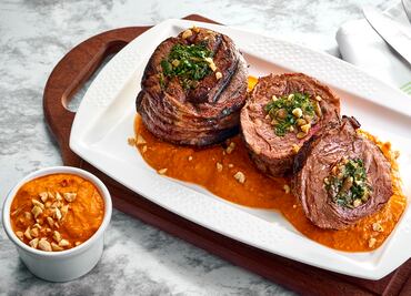 Tapa de rib eye con espinacas a la parrilla