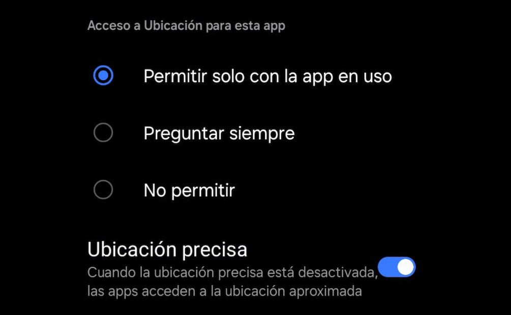 Para evitar que la ubicación consuma batería del celular, limita su uso en tus apps. Foto: Captura de pantalla