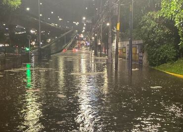 Por fuertes lluvias, Tren Ligero ofrece servicio provisional de Tasqueña a Estadio Azteca; reportan acumulación de agua en Huipulco