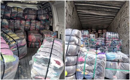 Aseguran en Tamaulipas tractocamión con pacas de ropa de EU; detienen a 11 personas