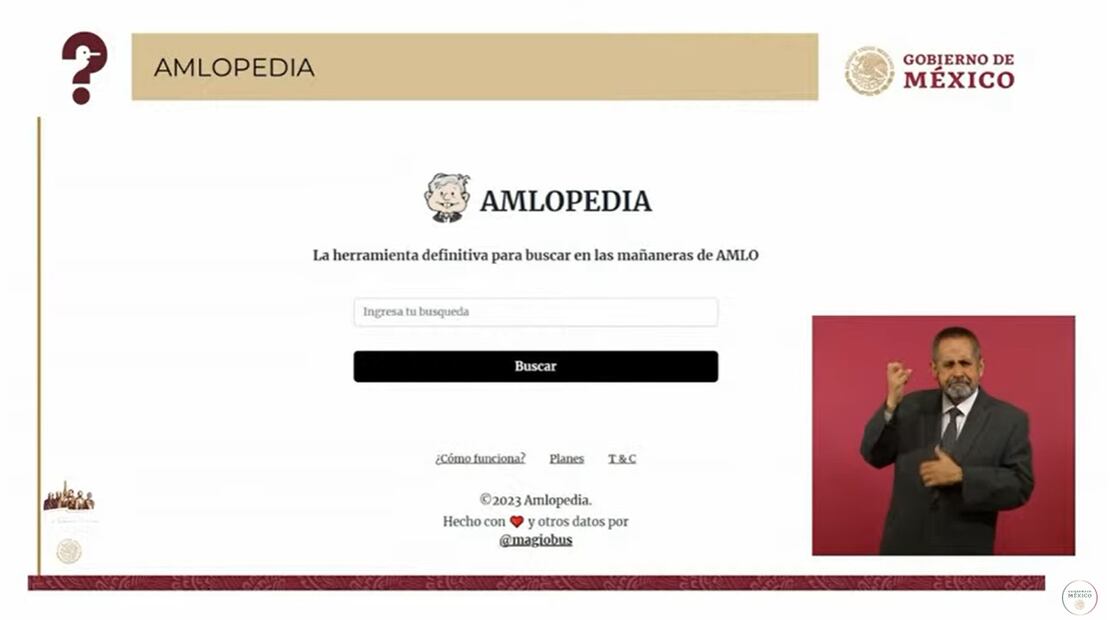 Destacan "AMLOpedia" en la mañanera. Foto: Captura de pantalla