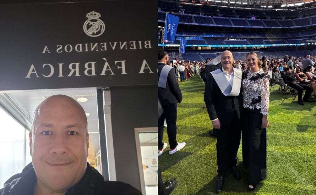 FOTO: ESPECIAL - Enrique Alfaro, exgobernador de Jalisco, presume que se tituló como entrenador con respaldo del Real Madrid; pisó el Santiago Bernabéu