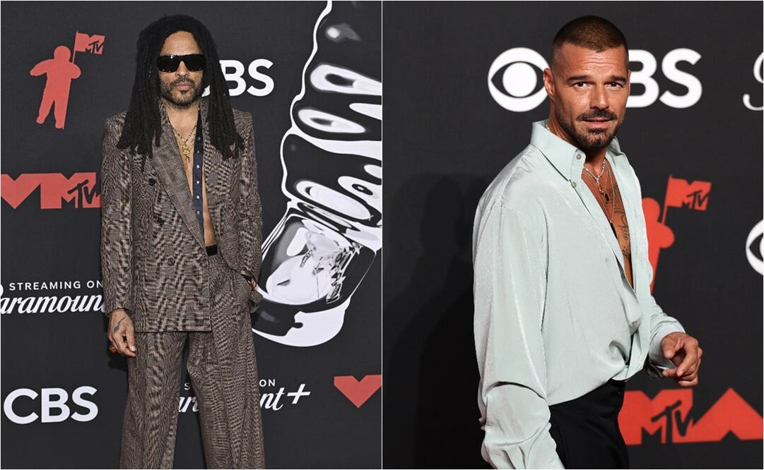 Lenny Kravtiz y Ricky Martin en la alfombra roja de los MTV Video Music Awards 2025.
Fotos: EFE & AP
