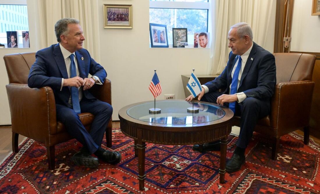 El primer ministro israelí, Benjamín Netanyahu, se reúne con el enviado especial de Estados Unidos para Oriente Medio, Steve Witkoff, este miércoles en Jerusalén. Foto: EFE