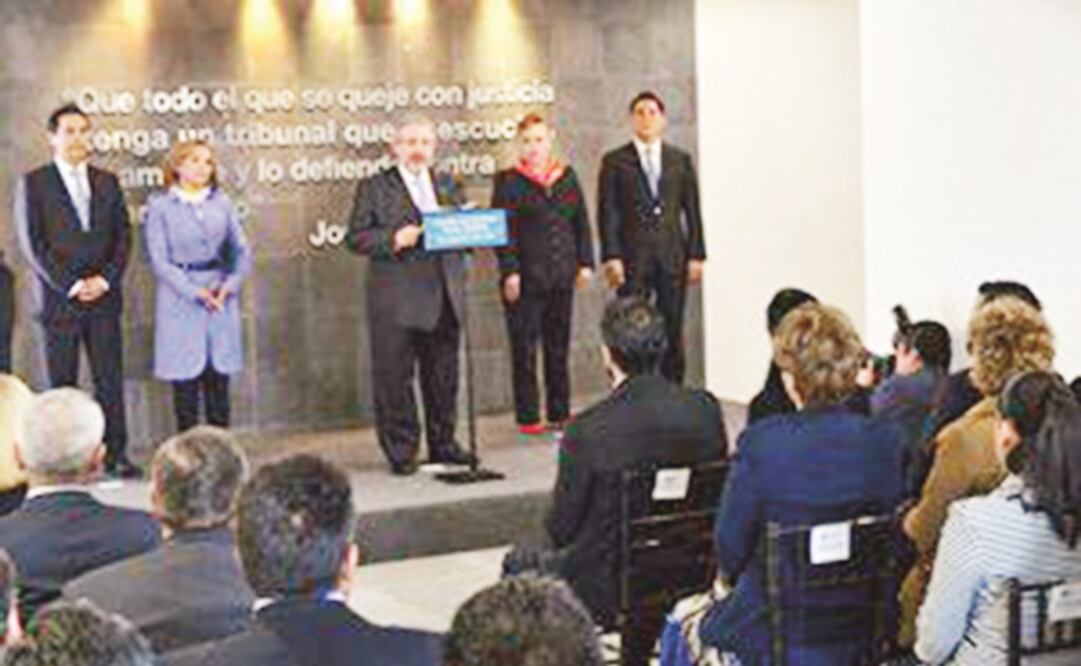 El ministro presidente de la Suprema Corte de Justicia, Luis María Aguilar, encabezó la puesta en operación del Centro de Justicia Penal Federal de El Altiplano, en Almoloya de Juárez, Estado de México. (CORTESÍA)