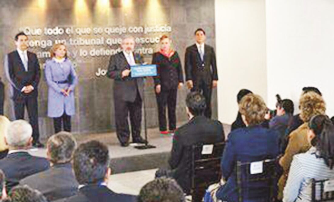 El ministro presidente de la Suprema Corte de Justicia, Luis María Aguilar, encabezó la puesta en operación del Centro de Justicia Penal Federal de El Altiplano, en Almoloya de Juárez, Estado de México. (CORTESÍA)