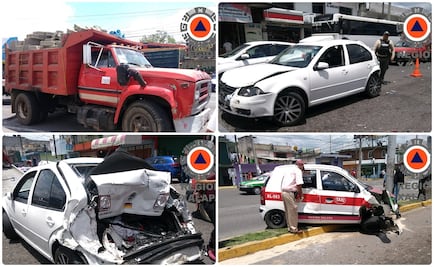Camión embiste a nueve autos en Xalapa; hay 3 heridos