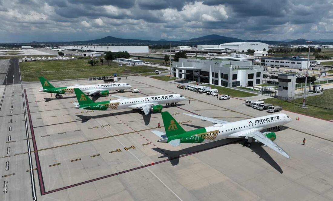 Mexicana recibió el tercer avión Embraer E195-E2. Foto: Tomada de la cuenta de X de @Claudiashein.