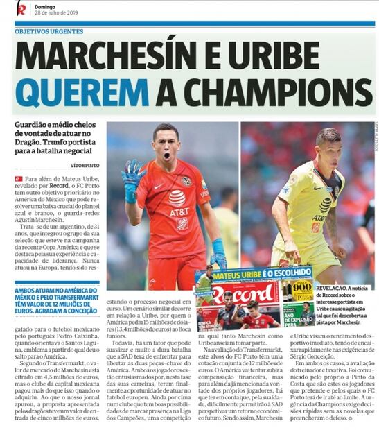 En Portugal aseguran que Agustín Marchesín ya es del Porto
