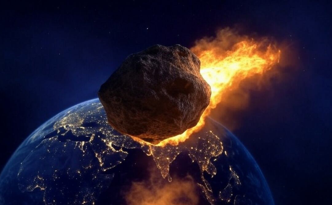 Asteroide 2024 YR4. Foto: Creada con IA