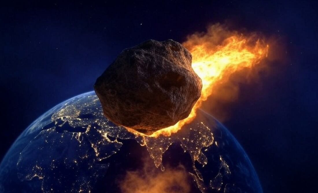 Asteroide 2024 YR4. Foto: Creada con IA