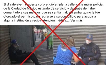 Fake News, imagen de mujer policía fallecida en la calle por Covid
