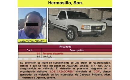 Recapturan al "Shefo", uno de los más de 40 reos fugados en Culiacán en 2019