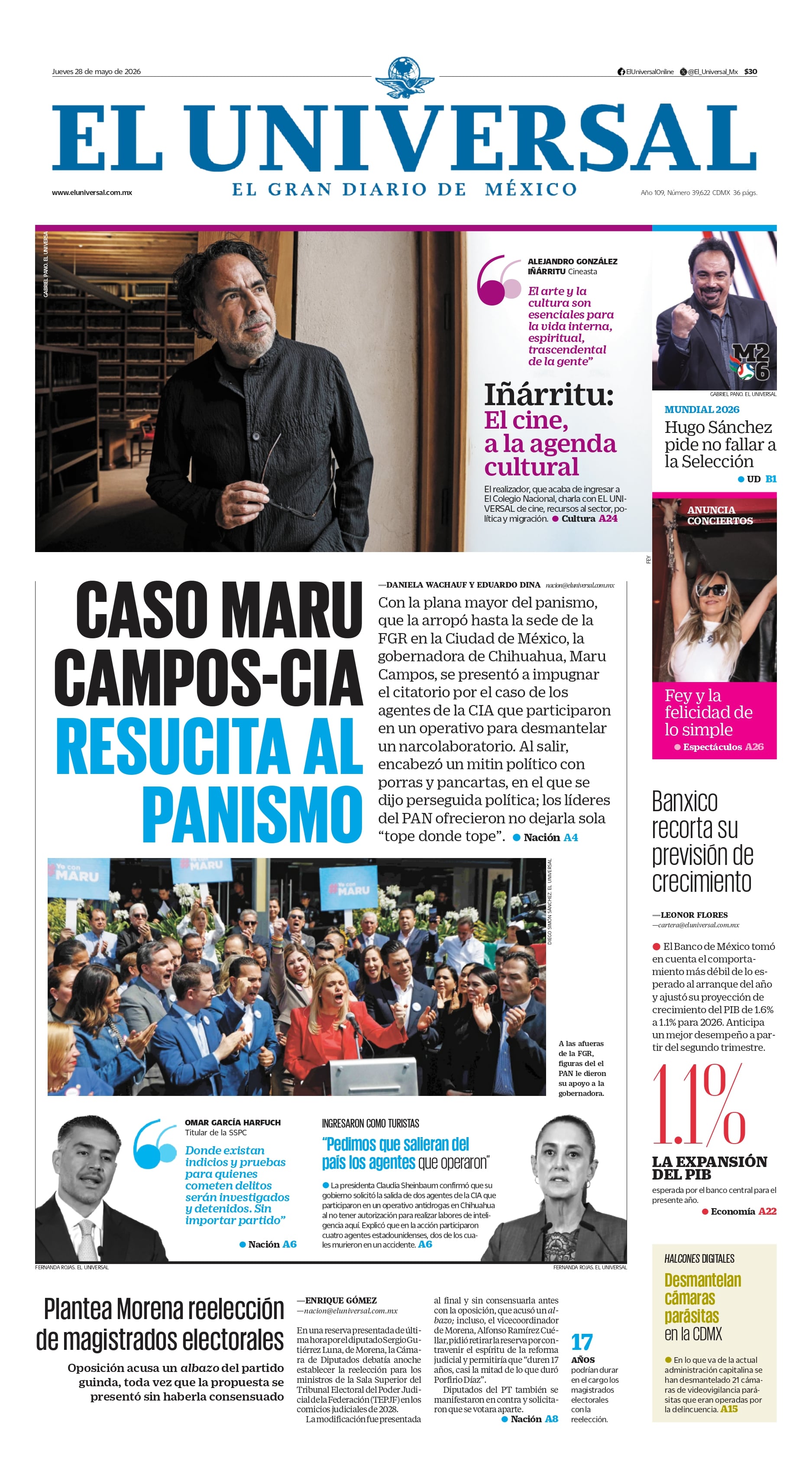 Portada impresa del 28 de mayo de 2026