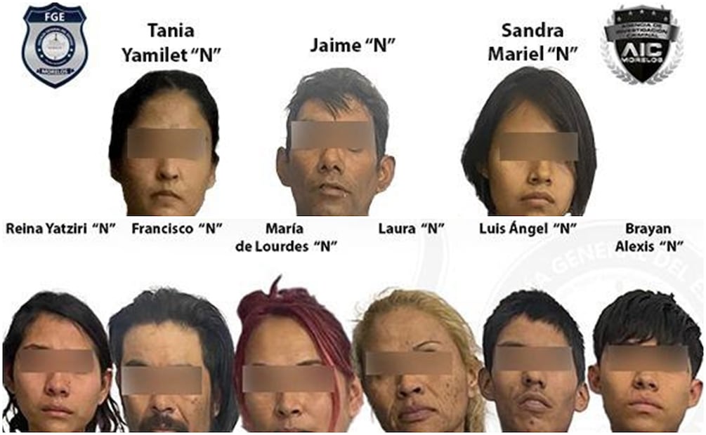 Entre los 16 detenidos en cateos de Morelos, se encuentran hombres y mujeres jóvenes (8/01/2025). Foto: Especial