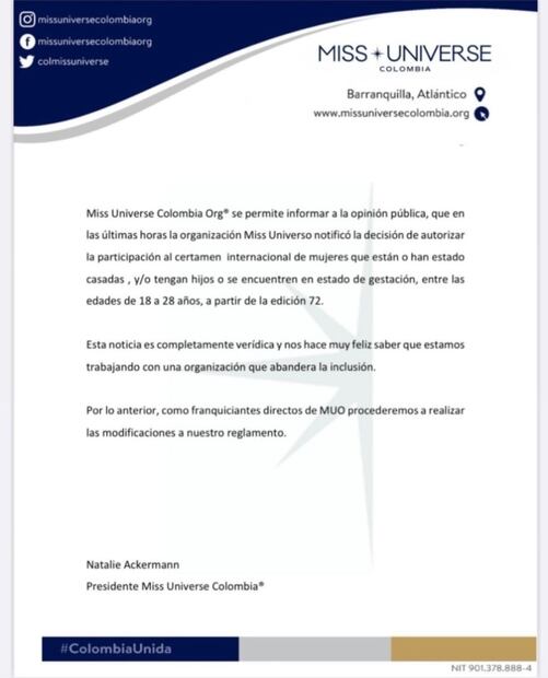 Miss Universo permitirá finalmente que compitan mujeres casadas, con hijos y embarazadas