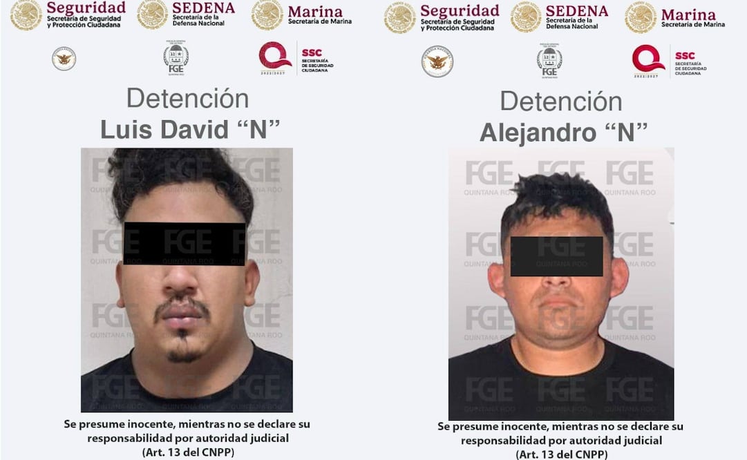 Detienen a Luis David "N" y Alejandro “N”. Foto: especial