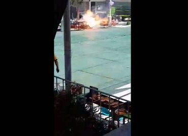 VIDEO: Flamazo en kermés de primaria provoca quemaduras a mujer