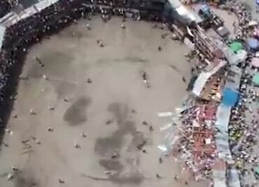 VIDEO. Se desploman gradas en plaza de toros de Colombia; reportan 5 muertos