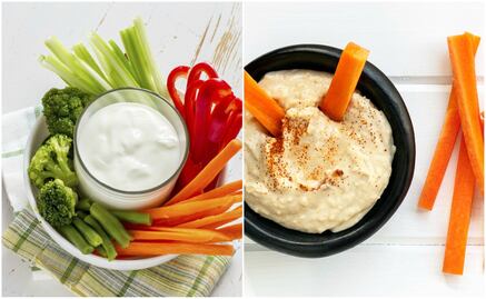 #RECETA Botanas: Dip de jocoque y Hummus de zanahoria