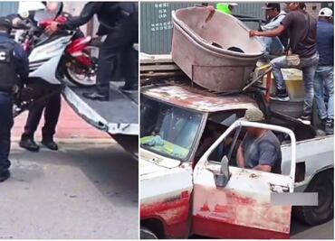 VIDEO: Albañiles "rescatan" a motociclista de un grupo de policías de CDMX y se viraliza