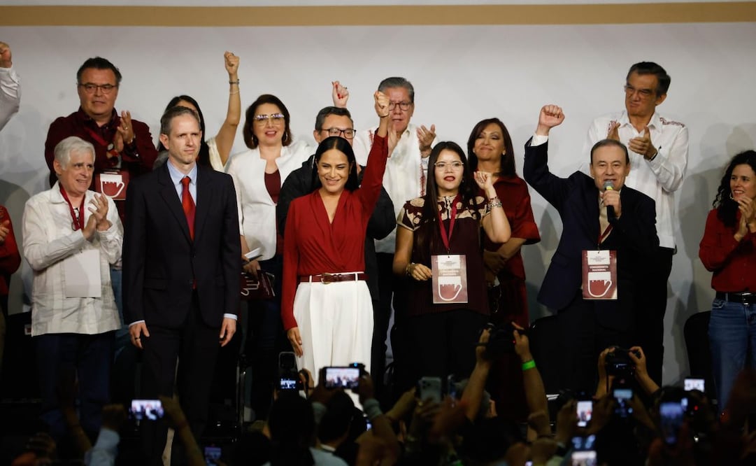Ariadna Montiel rinde protesta como nueva presidenta del Comité Ejecutivo Nacional de Morena este domingo 3 de mayo de 2026. Foto: Diego Simón Sánchez/ EL UNIVERSAL