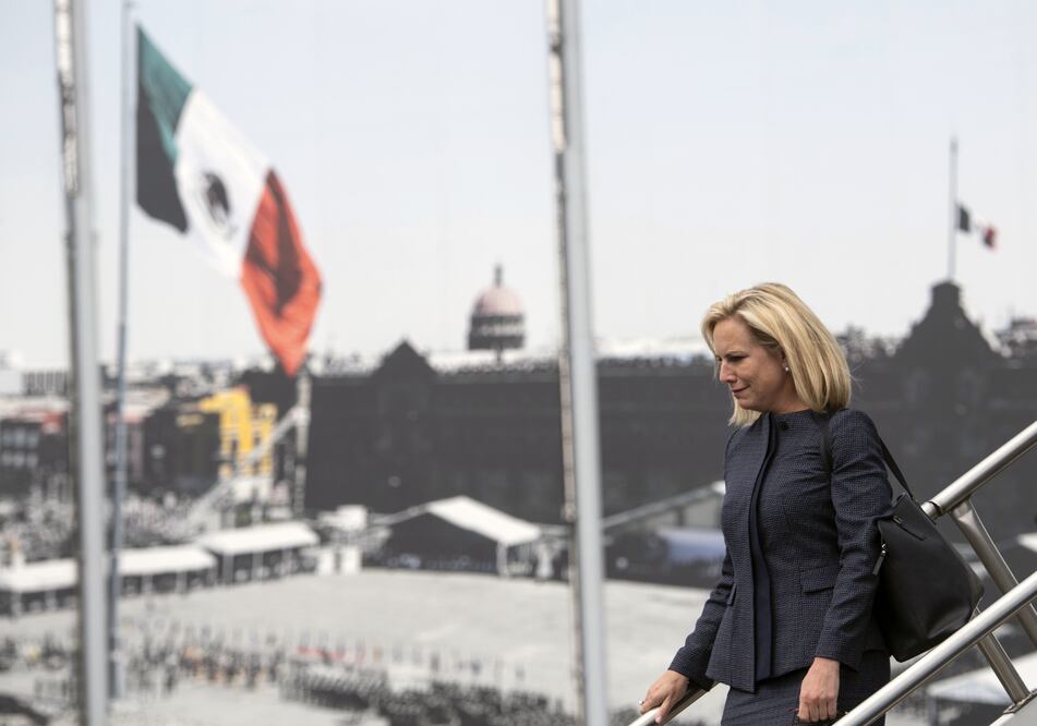 La secretaria de de Seguridad Nacional de Estados Unidos, Kirstjen Nielsen, a su llegada hoy a la Ciudad de México (Foto: AFP)