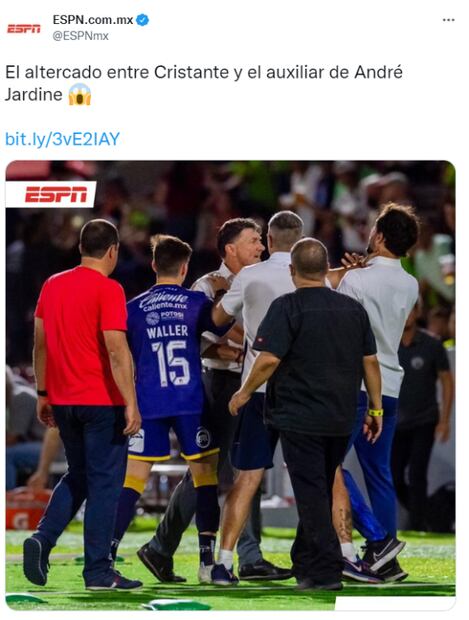 Hernán Cristante perdió la cabeza y ahorcó a auxiliar del Atlético de San Luis