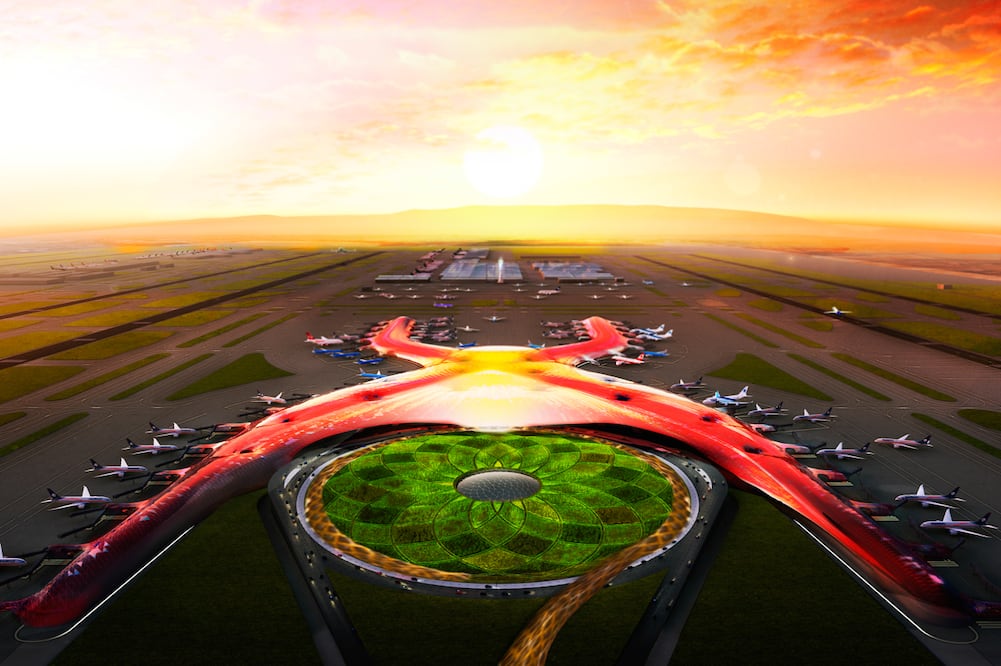 Artist's rendering of the Mexico City New International Airport