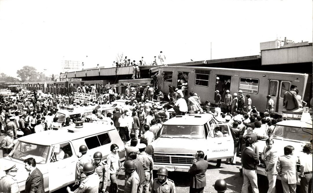Choque en Metro Viaducto en 1975. Fotos: Archivo/EL UNIVERSAL