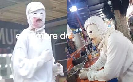 VIDEO: Misterioso hombre vestido de blanco llama la atención en Edomex; ¿quién es?