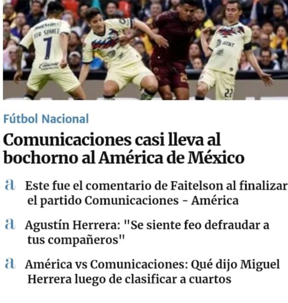 En Guatemala aplauden la digna derrota del Comunicaciones ante el América