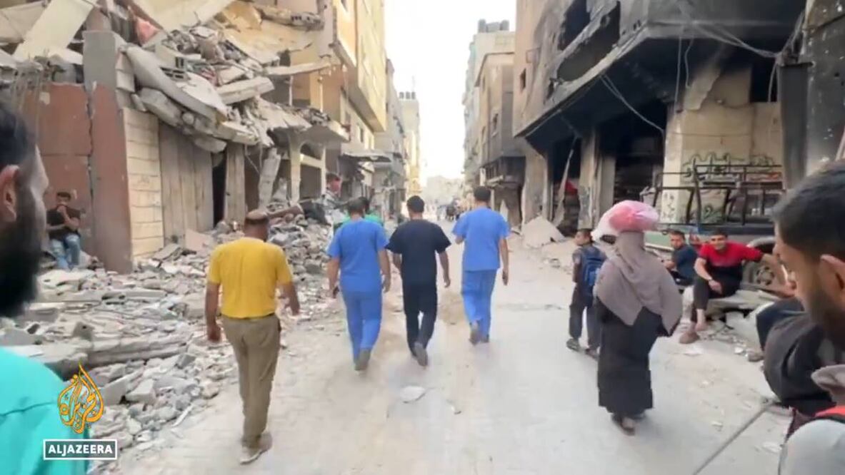 La mayoría de pacientes fueron forzados a irse, y ahora serán una vez más reubicados en la norteña ciudad de Gaza, según el Ministerio de Sanidad gazatí. Foto: Al Jazzera