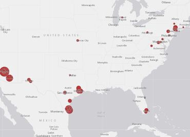 Mapa ¿En dónde están los niños migrantes separados de sus familias?