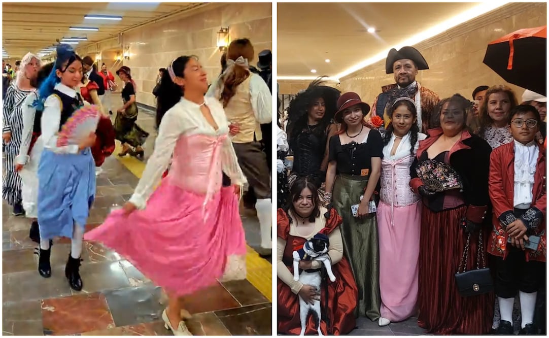 Estación Hidalgo se convierte en salón de baile de Bridgerton; así se vivió la reunión en Metro de CDMX. Foto: Captura de pantalla / TikTok @cherryvampirecore