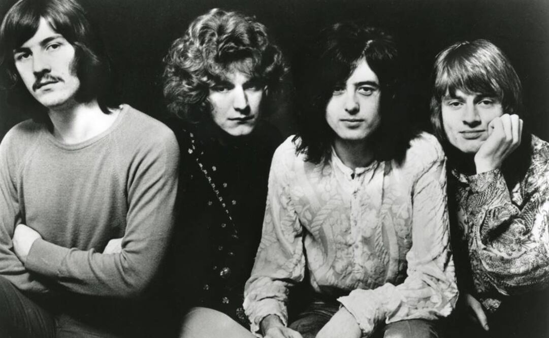 El bajista John Paul Jones (extrema derecha) quedó fuera del caso, pero Robert Plant y Jimmy Page (los dos al centro), continúan implicados. (FOTO: Archivo EL UNIVERSAL) 