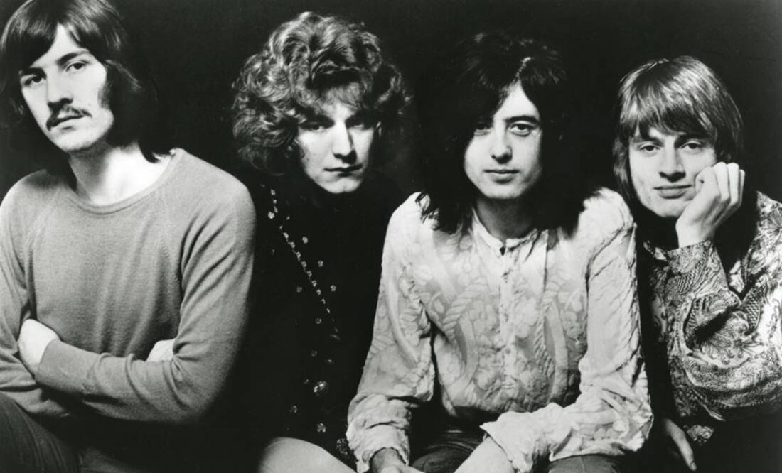 El bajista John Paul Jones (extrema derecha) quedó fuera del caso, pero Robert Plant y Jimmy Page (los dos al centro), continúan implicados. (FOTO: Archivo EL UNIVERSAL)