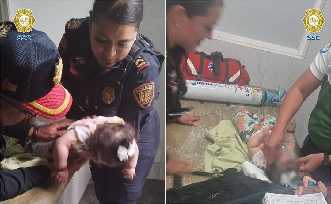 VIDEO: Policía reanima a bebé que se asfixiaba en la estación Merced del Metro CDMX. Foto: Especial