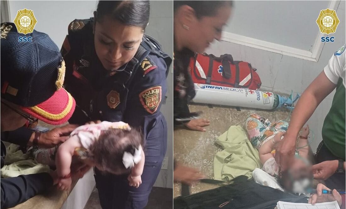 VIDEO: Policía reanima a bebé que se asfixiaba en la estación Merced del Metro CDMX. Foto: Especial