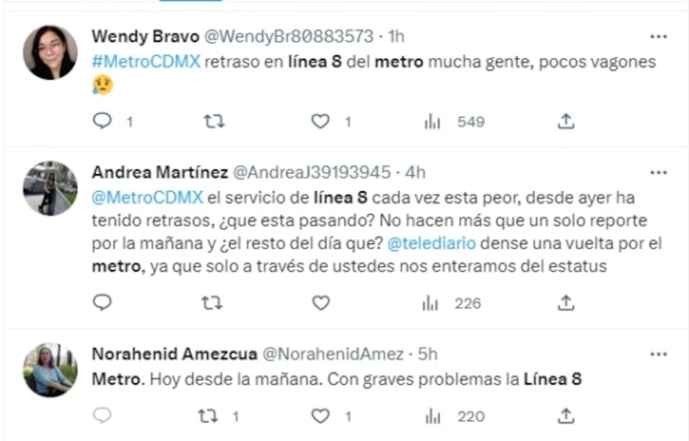¿Qué pasa en la Línea 8 del Metro? Reportan retrasos de hasta 30 minutos