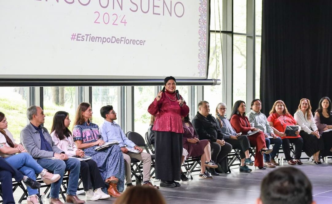 La secretaria de cultura durante la conferencia de prensa del festival "Tengo un Sueño 2024". Foto: Secretaría de Cultura.