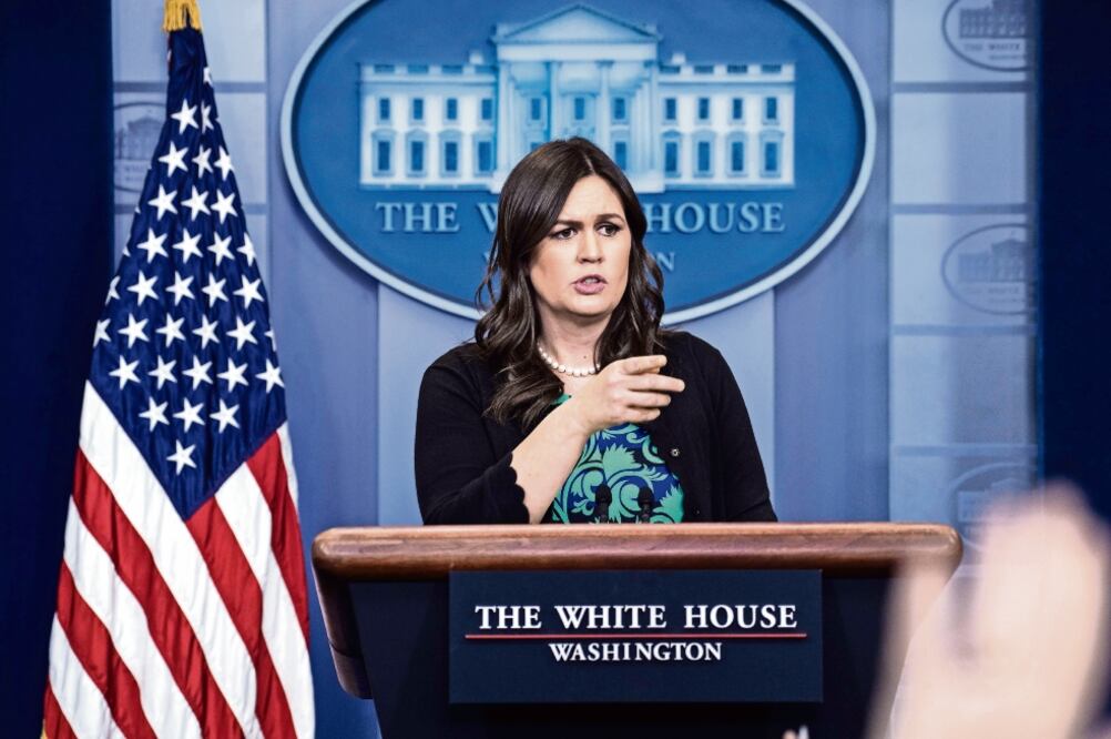 La portavoz de la Casa Blanca, Sarah Sanders, dijo ayer que sin pasos concretos de parte de Pyongyang, no habrá reunión con Trump. (NICHOLAS KAMM. AFP)