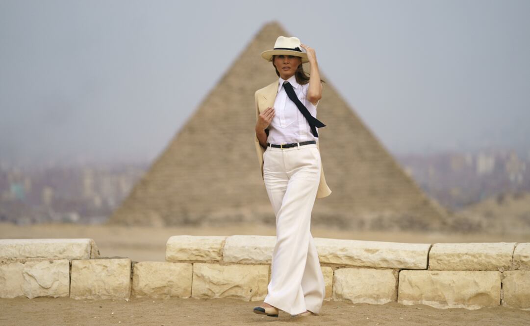 La primera dama Melania Trump arribó a Egipto el sábado desde Kenia. Foto: AP