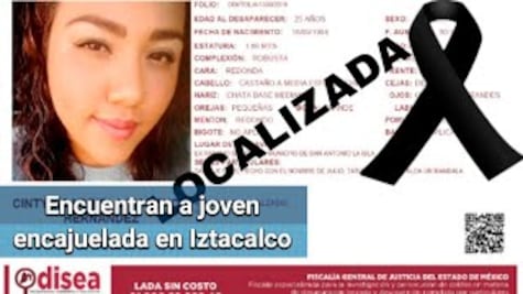 Cintya desapareció en Edomex y la hallaron muerta en un taxi