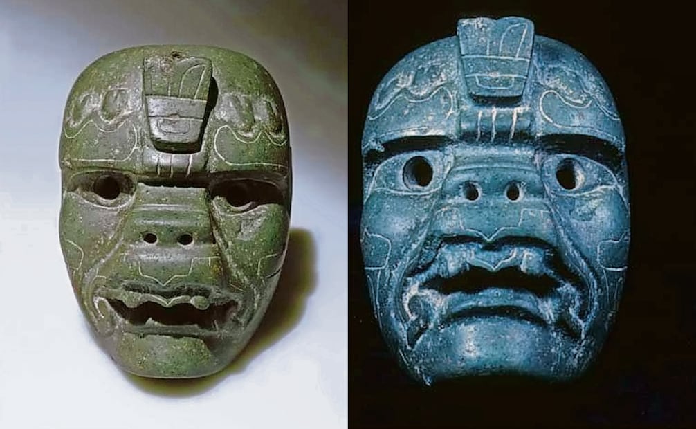 Máscara verde zapoteca o totonaca,
también en el Museo Peabody. Fotos: Especial