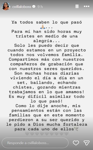 La actriz dedicó un emotivo mensaje a las víctimas del ataque. Foto: Instagram.